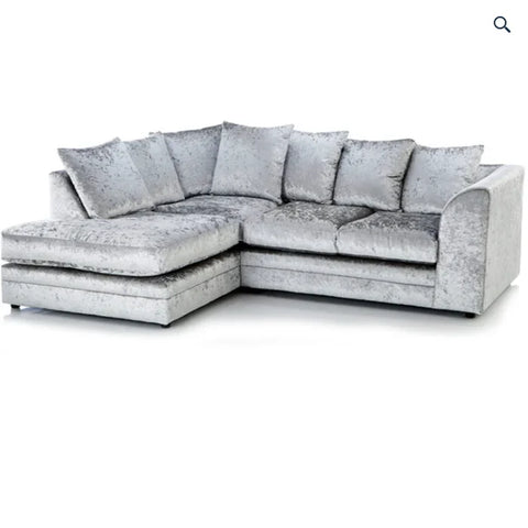Dylan Crush Velvet 4 Seater Single Arm Left Right Hand Corner Sofa