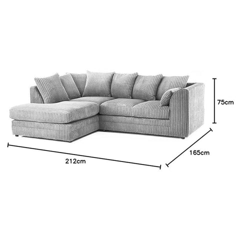 Dylan Fabric Corner Sofa Black