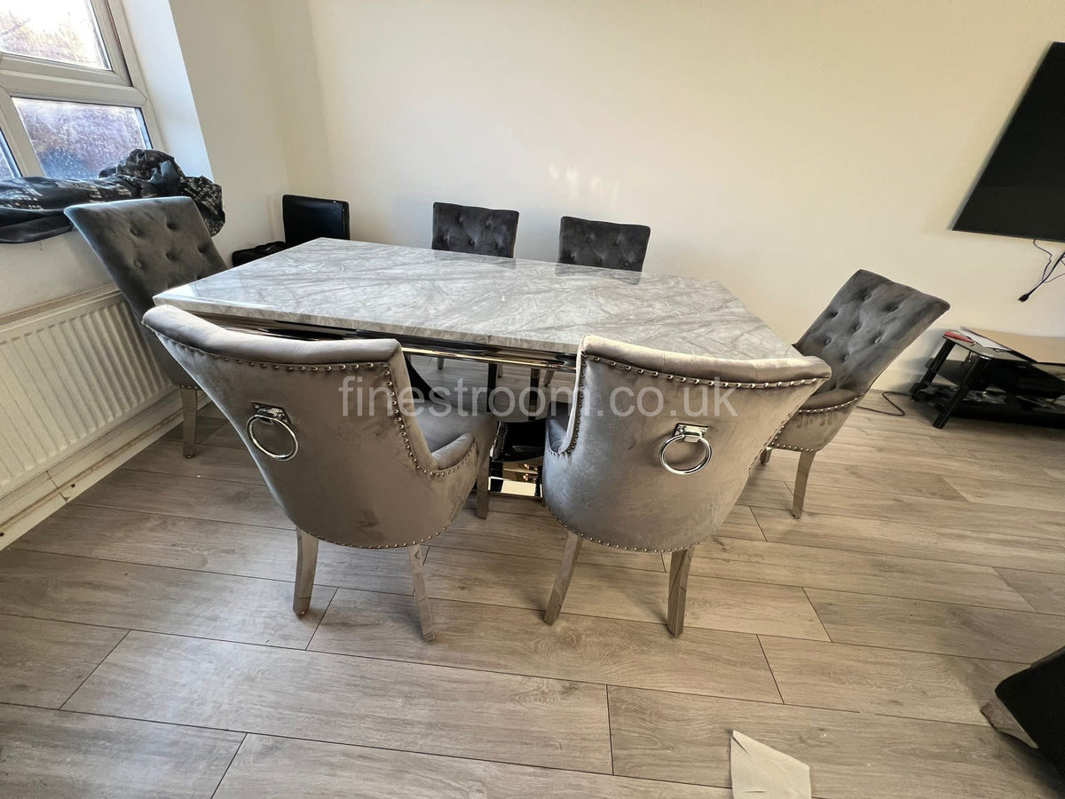 Grey Arial Dining Table With DG Valencia Chairs