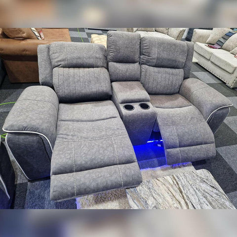 Hannah Fabric Electric Recliner Sofa 3+2 Seater Set - 3+2 Seater Sofa With Cup-Holders/LED Lights