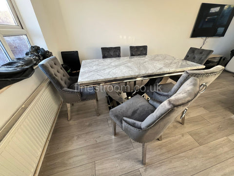 Grey Arial Dining Table With DG Valencia Chairs