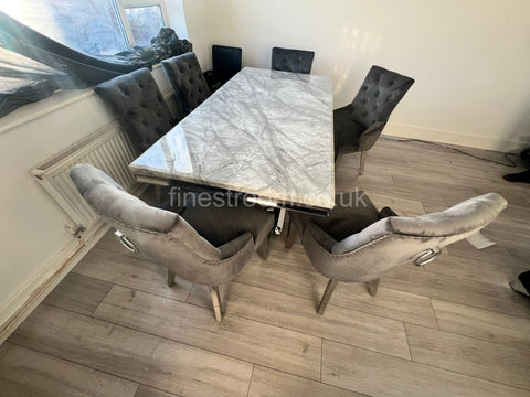 Grey Arial Dining Table With DG Valencia Chairs