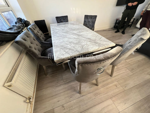 Grey Arial Dining Table With DG Valencia Chairs