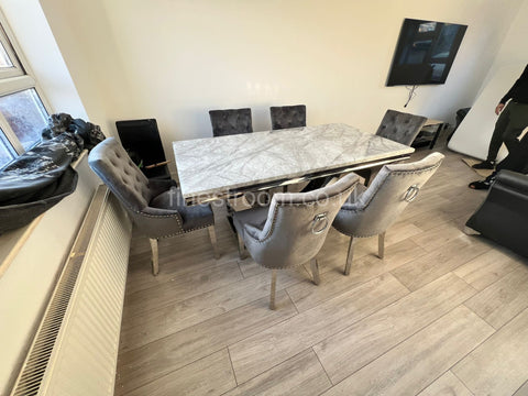 Grey Arial Dining Table With DG Valencia Chairs
