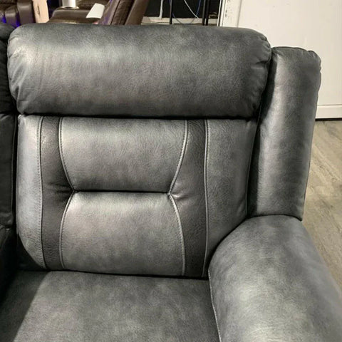 Nova Leather Electric Recliner Sofa Set – 2+2 Seater in Elephant Grey with Built-in Cup Holder