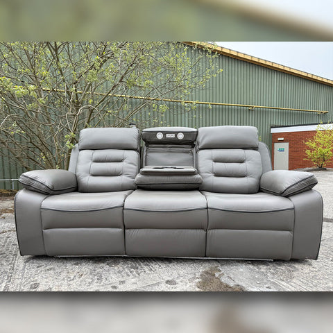Hafsa Music Leather Electric Recliners 3+2 Seater Sofa (Black, Grey,Brown) Bluetooth Speakers/LED LIGHTS/WIRELESS CHARGER