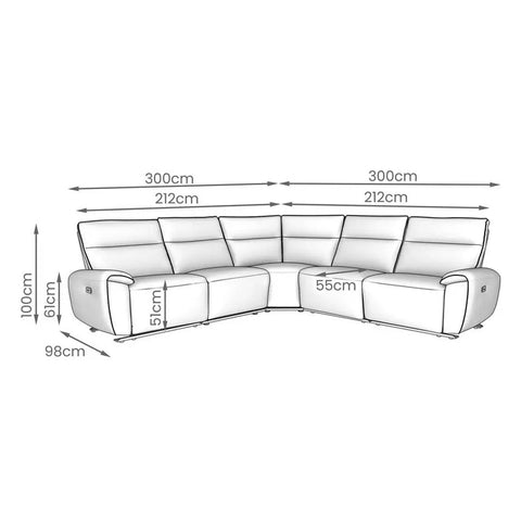 Aussie Express Fabric Recliner Corner Sofa