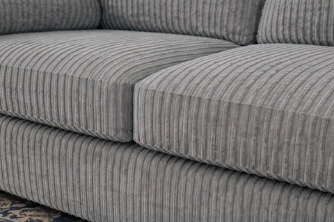 Jumbo Cord Fabric Sofa Set – Ultra Soft 3+2 Seater with Deep Cushions & Durable Wooden Frame, Available in Black, Grey & Cream