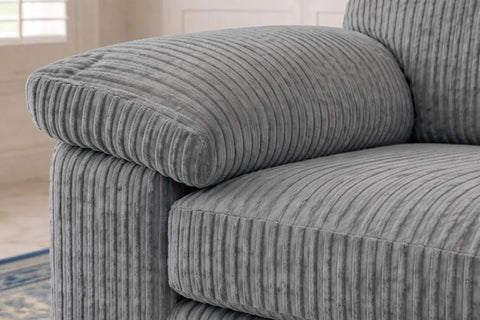 Jumbo Cord Fabric Sofa Set – Ultra Soft 3+2 Seater with Deep Cushions & Durable Wooden Frame, Available in Black, Grey & Cream