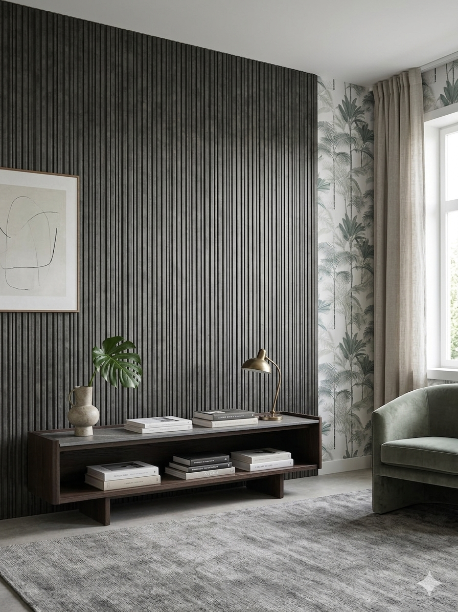 Wave Style PVC Wall Panels – Graphite Grey