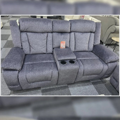 Beunis Aire 3+2 Plush Velvet Manual Recliner Sofa Set – Charcoal Dark Grey