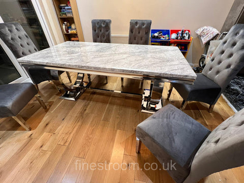 Grey Ariana Dining Table With DG Sofia Chairs