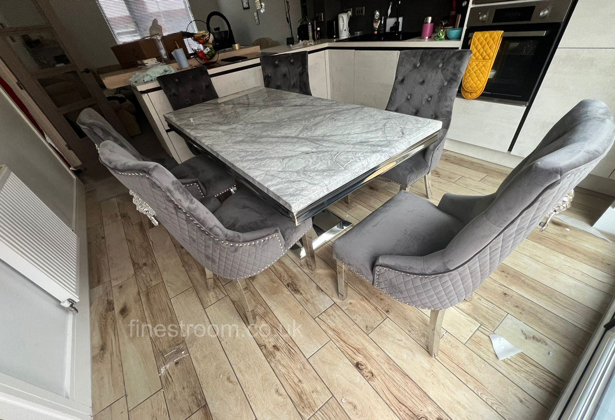 Grey Marble Milan Table with DG Majestic Chairs