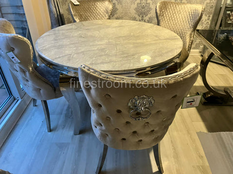 1.3m Round Grey Louis with Mink Shimmer Valentino