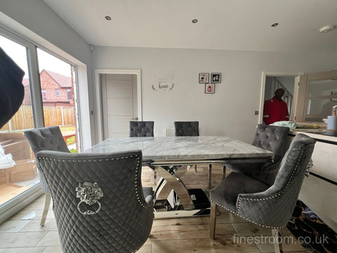 Grey Marble Milan Table with DG Majestic Chairs