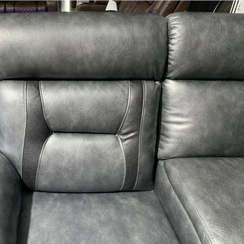Nova Leather Electric Recliner Sofa Set – 2+2 Seater in Elephant Grey with Built-in Cup Holder