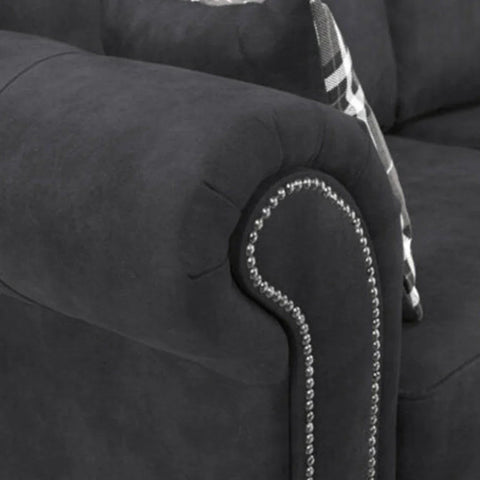 Oakland Leather Sofa 3+2 Seater Black