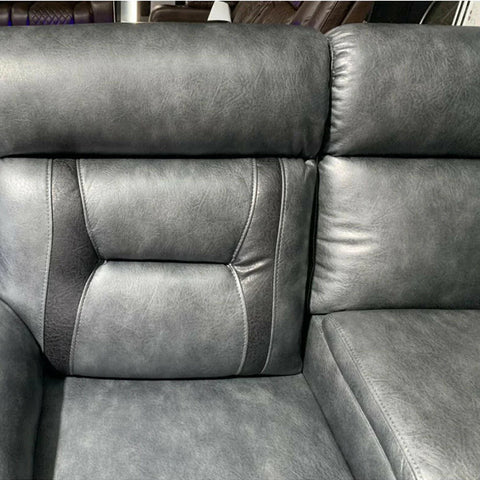 Nova Leather Electric Recliner Sofa Set – 3+2 Seater with Built-in Cup Holders & USB Ports, Elephant Grey