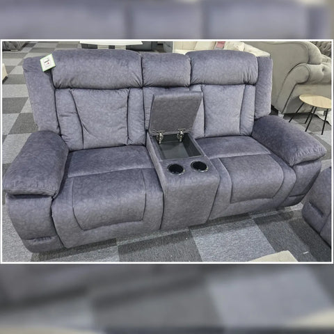 Beunis Aire 3+2 Plush Velvet Manual Recliner Sofa Set – Charcoal Dark Grey