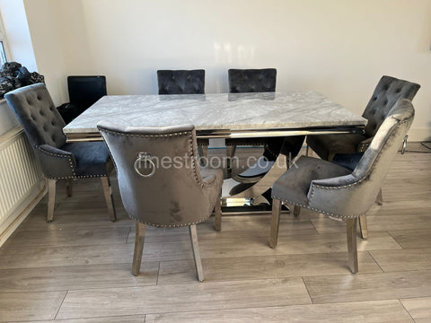 Grey Arial Dining Table With DG Valencia Chairs