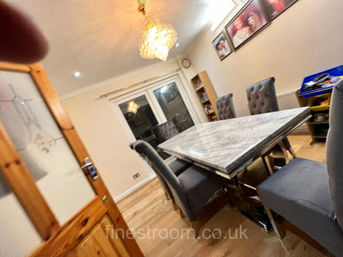Grey Ariana Dining Table With DG Sofia Chairs
