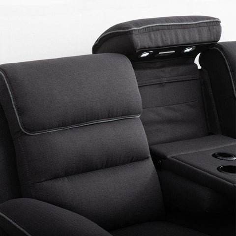 Milano 3+2 Electric Recliner Sofa Set – Fabric Sofa with USB-C, Wireless Charging, LED Lights & Cup Holders