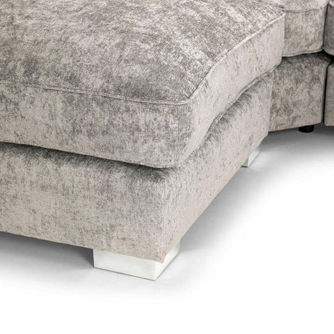 Bishop U Shape Scatter Back Sofa Set Truffle | Premium Scatter Back Chenille Fabric Lounge Suite | Modular Sectional Couch with Footstool