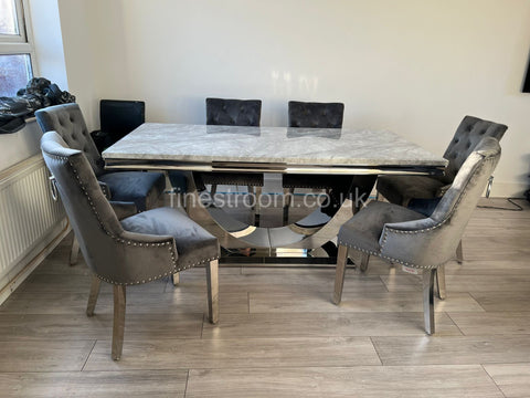 Grey Arial Dining Table With DG Valencia Chairs