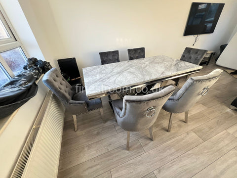 Grey Arial Dining Table With DG Valencia Chairs