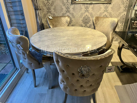1.3m Round Grey Louis with Mink Shimmer Valentino