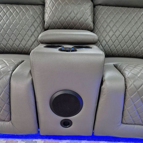 Florida Electric Recliners 3+2 Seater Leather Sofa (Black, Grey, Brown) Bluetooth Speakers/LED LIGHTS/USB Ports