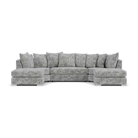 Bishop U-Shape Kensigton Scatter Back Moveable Footstools Rolled Arms Sofa