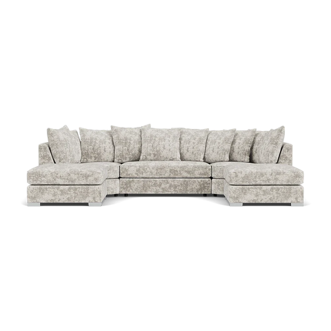 Bishop U-Shape Kensigton Scatter Back Moveable Footstools Rolled Arms Sofa
