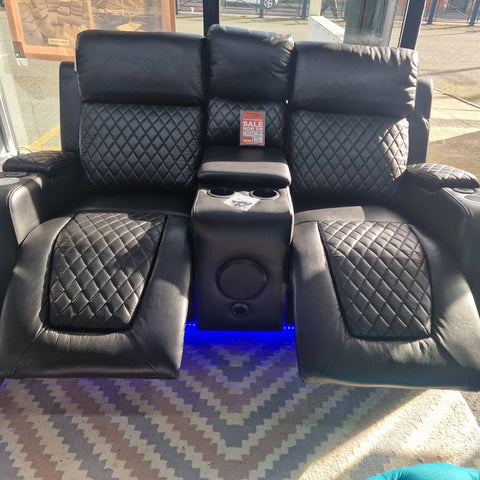 Florida Electric Recliners 3+2 Seater Leather Sofa (Black, Grey, Brown) Bluetooth Speakers/LED LIGHTS/USB Ports