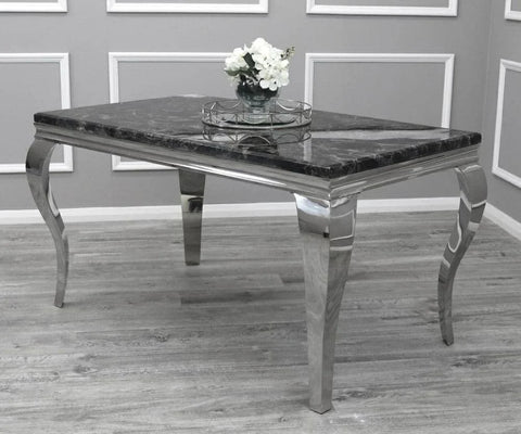 Black Louis Chrome With Black Valentino LK chairs
