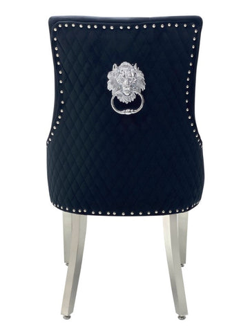 White Louis Dining Table With Black Majestic Chairs