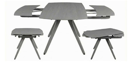 Cambridge Grey Sintered Stone Extendable Table With Cambridge Grey Chairs