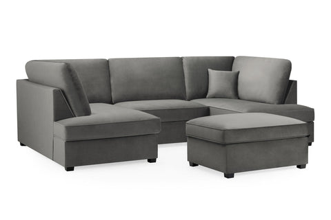 Mini U-Shape High Back Plush Velvet Sofa