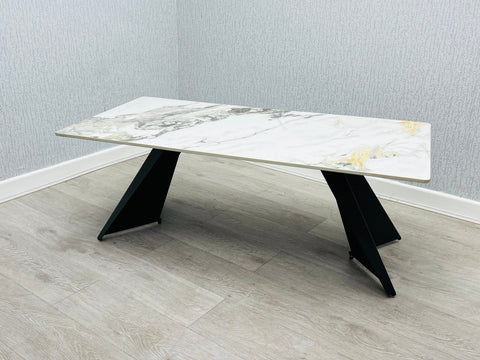 Chicago Cream Gold Ceramic Coffee Table