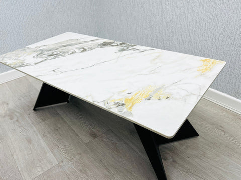 Chicago Cream Gold Ceramic Coffee Table