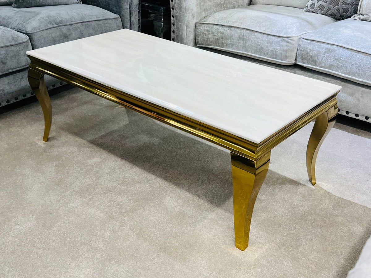 Cream Gold Louis Coffee Table