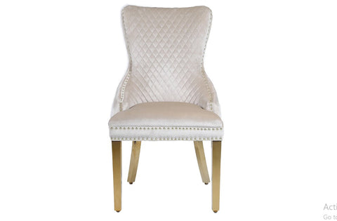 Kata Gold Louis Dining Table With Cream Gold LK Victoria Chairs