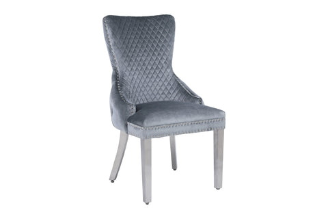 Victoria Lion Knocker Dining Chairs- Grey Gold