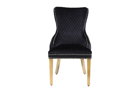 Victoria Ring Knocker Dining Chairs- Black Gold