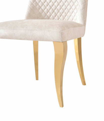 Roxby Cream Gold Dining Chairs