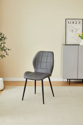 Oliver Grey PU Leather Effect Dining Chairs