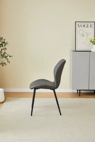 Oliver Grey PU Leather Effect Dining Chairs