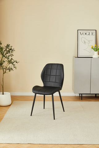 Oliver Black PU Leather Effect Dining Chairs