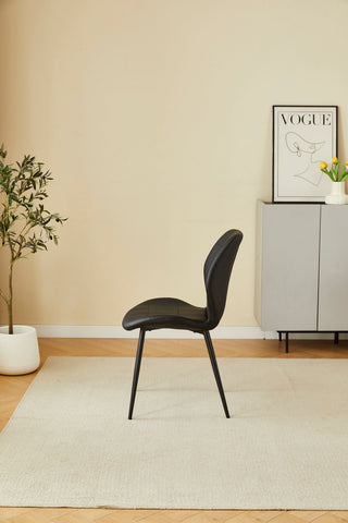 Oliver Black PU Leather Effect Dining Chairs