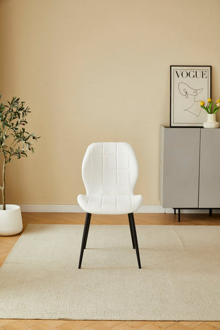 Oliver White PU Leather Effect Dining Chairs